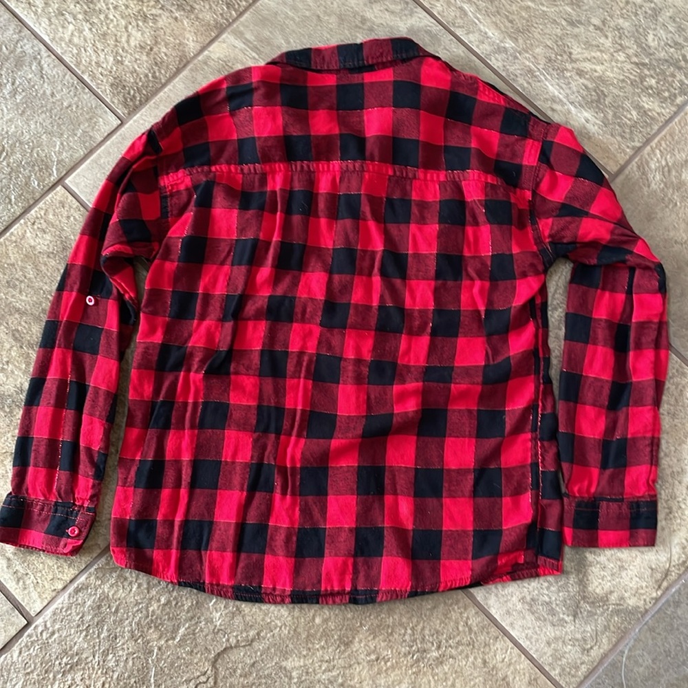 + WONDER NATION + Girls Buffalo Plaid Button Down Shirt - Picture 2 of 7
